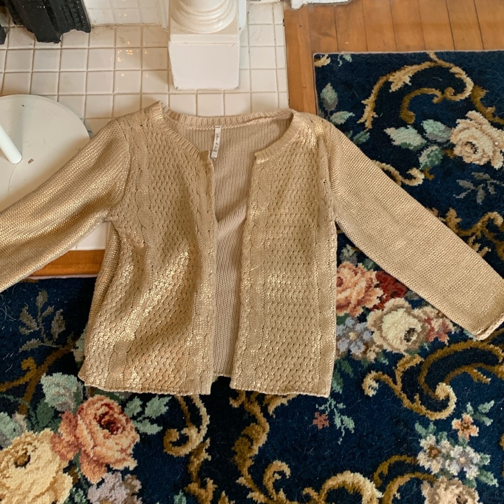 Willow and clay gold metallic open cardigan. Wornnonce.‎